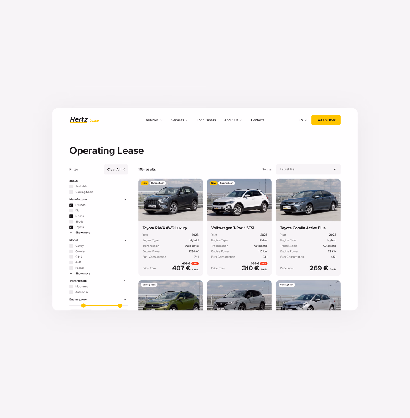 Hertz Lease - Skaitmeninė platforma